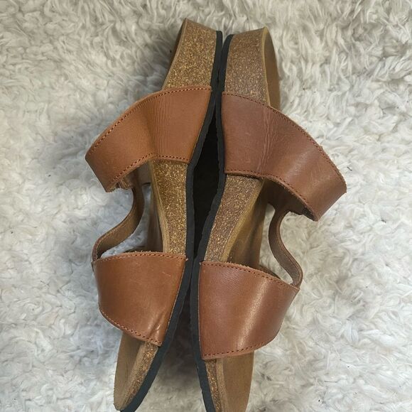 Vionic  Pamplona leather Tan  straps Ortho heel slide sandals  SZ8.5 - Picture 5 of 10